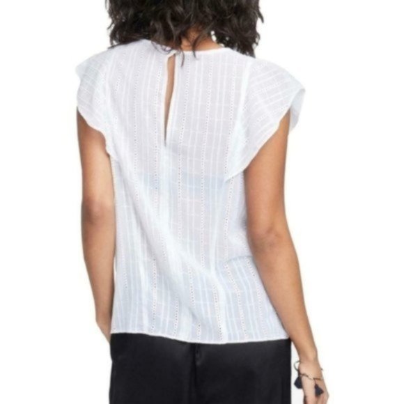 Rachel Roy Gemma Cotton Ruffled Top, White - Picture 2 of 4